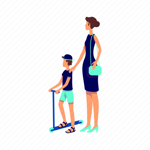 Mother, son, family, child, motherhood illustration - Download on Iconfinder