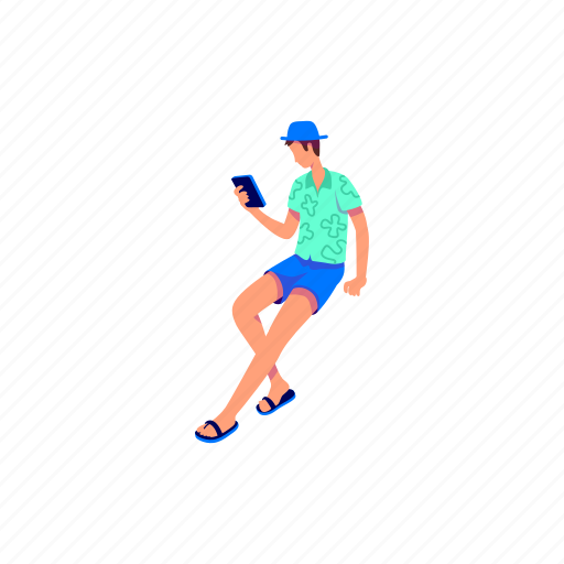 Man, vacation, holiday, tourist, smartphone illustration - Download on Iconfinder