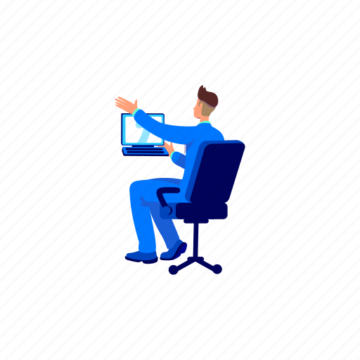 Office, worker, employee, computer, businessman illustration - Download on Iconfinder