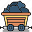 coal, wagon, cart, energy, mine 