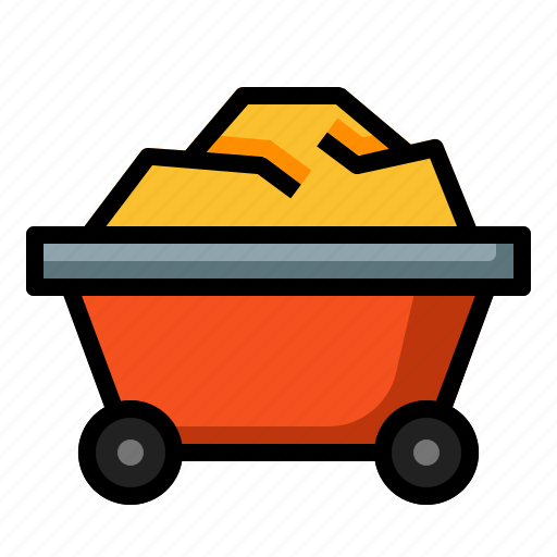 Industry, mining, manufacture, material, cart, wagon icon - Download on Iconfinder