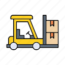 industry, forklift, shipping, package, transport, box
