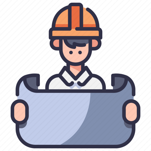 Architect, construction, engineer, foreman, helmet, industry, worker icon - Download on Iconfinder