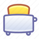 toaster, kitchen, bread