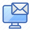 desktop, computer, mail, message
