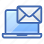 laptop, mail, message 