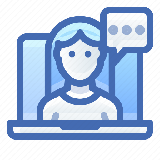 Support, chat, woman, laptop icon - Download on Iconfinder