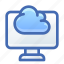 desktop, computer, cloud, data 