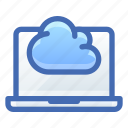 laptop, cloud, data