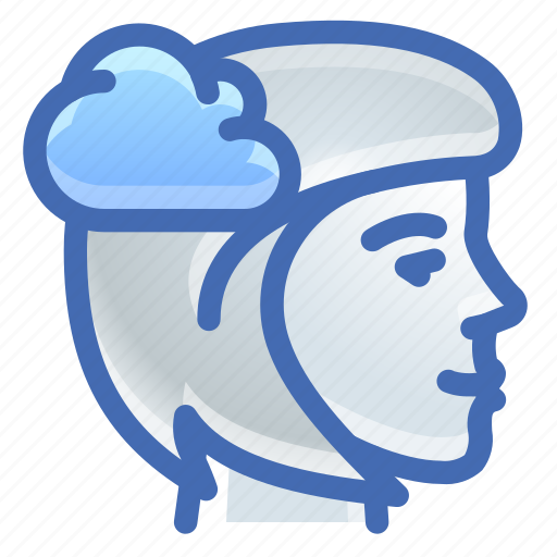 Cloud, mind, thought, person, woman icon - Download on Iconfinder