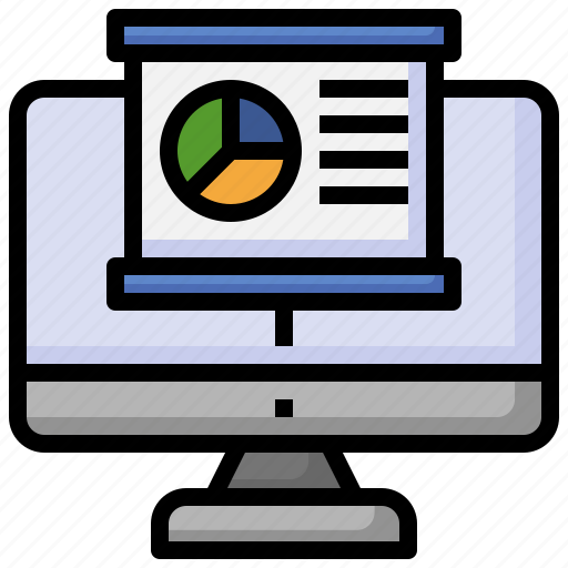 Computer, presentation, data, analytics, pie, chart, infographic icon - Download on Iconfinder