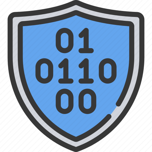 Binary, data, protection, shield icon - Download on Iconfinder