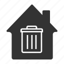 bin, ecohouse, garbage, home, house, recycling, trashcan