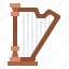 harp, instrument, music, musical 