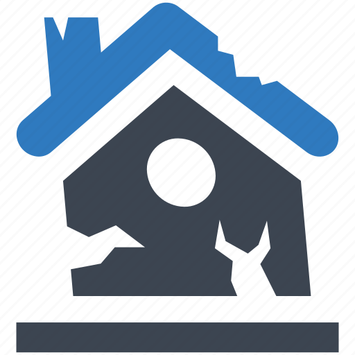Damage, earthquake, house, collapse, disaster icon - Download on Iconfinder