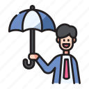 umbrella, weather, protection, parasol, rain, handle, rainy