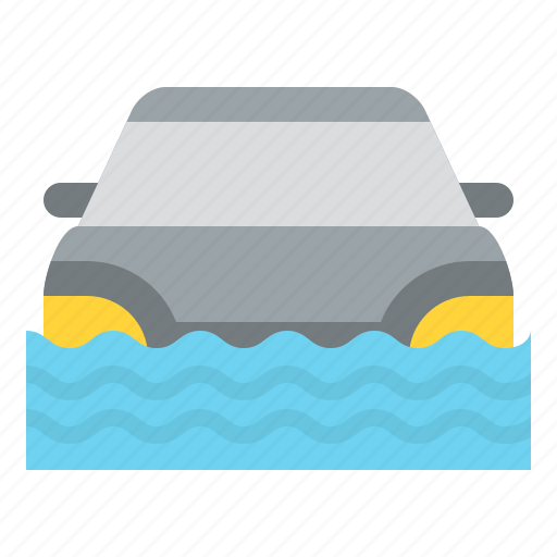 Flooded, car, disaster, insurance icon - Download on Iconfinder