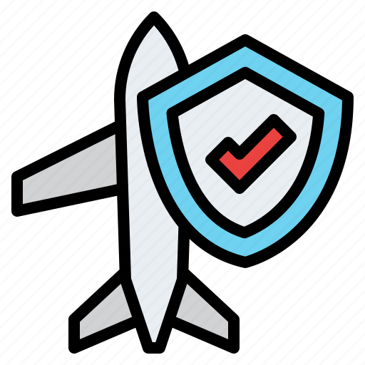 Airplane, insurance, shield, protection icon - Download on Iconfinder