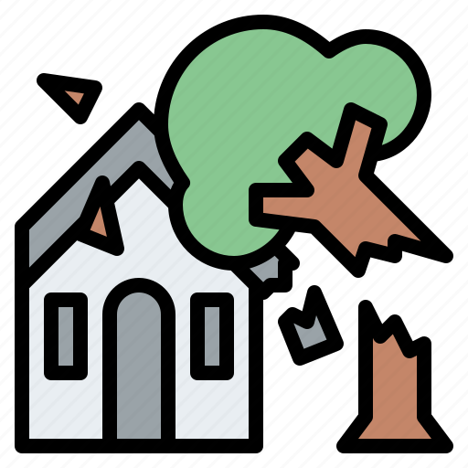 Tree, disaster, house, accident, insurance icon - Download on Iconfinder