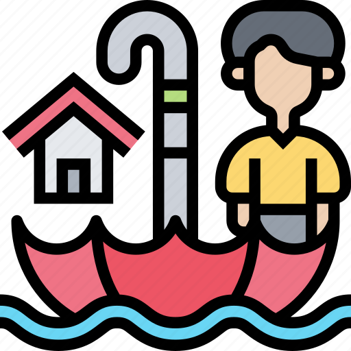 Flood, disaster, natural, damage, insurance icon - Download on Iconfinder