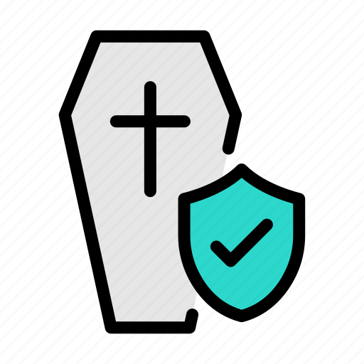 Coffin, death, dead, security, shield icon - Download on Iconfinder