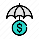 insurance, umbrella, dollar, money, protection