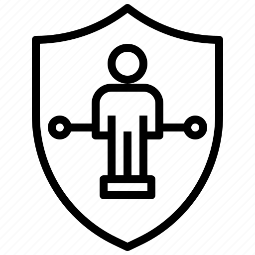 Coverage, insurance, life, man, protection, shield, stick icon - Download on Iconfinder