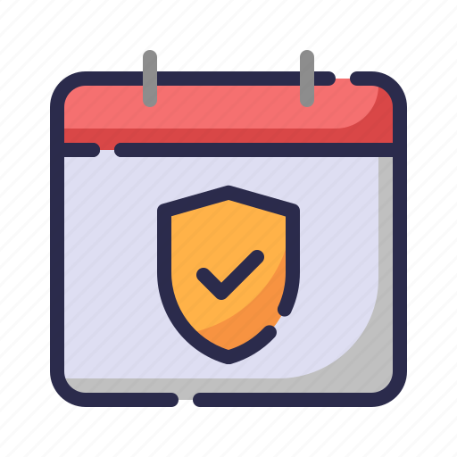 Calendar, date, guard, insurance, protection, shield, time icon - Download on Iconfinder