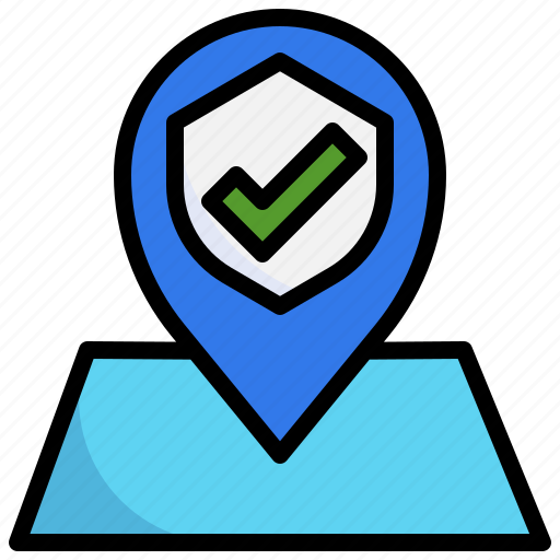 Location, insurance, shield, protected, safety, protection, security icon - Download on Iconfinder