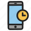 clock, mobile, phone, smartphone, telephome, time, wait 