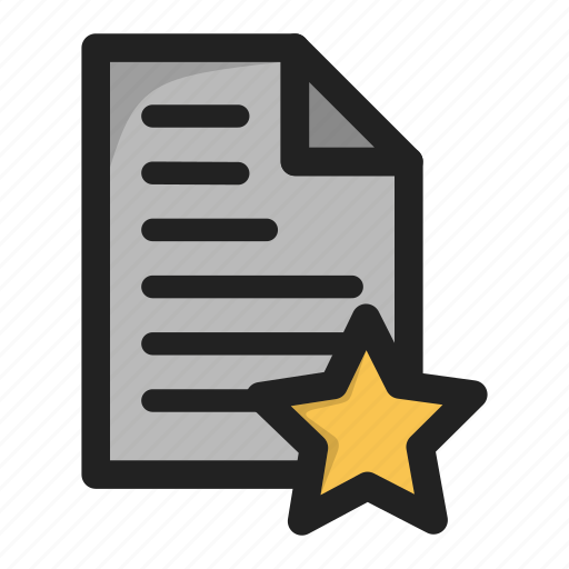 Document, fav, favorite, file, paper, star icon - Download on Iconfinder