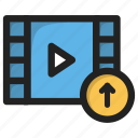 arrow, movie, play, up, upload, video