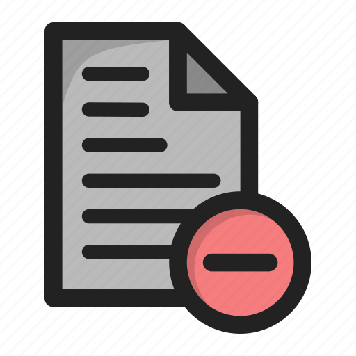 Delete, document, file, hide, minus, paper icon - Download on Iconfinder
