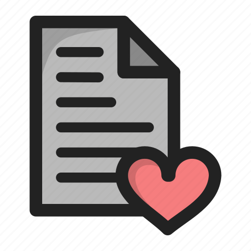 Document, fav, favorite, file, heart, paper icon - Download on Iconfinder