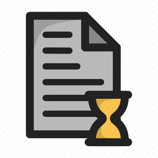 Clock, document, file, paper, text, time, wait icon - Download on Iconfinder