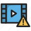error, movie, play, video, warning 