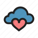 cloud, favorite, heart, love, storage