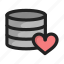 database, favotire, hd, heart, like, server, storage 