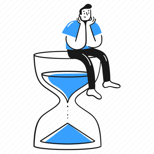Waiting, interface, wait, loading, man, hourglass, patience illustration - Download on Iconfinder