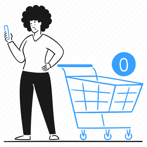 Zero, purchase, interface, shopping, cart, mobile, phone illustration - Download on Iconfinder