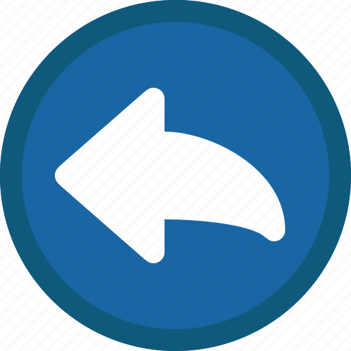 Arrow, blue, circle, left, mail, reply, previous icon - Download on Iconfinder