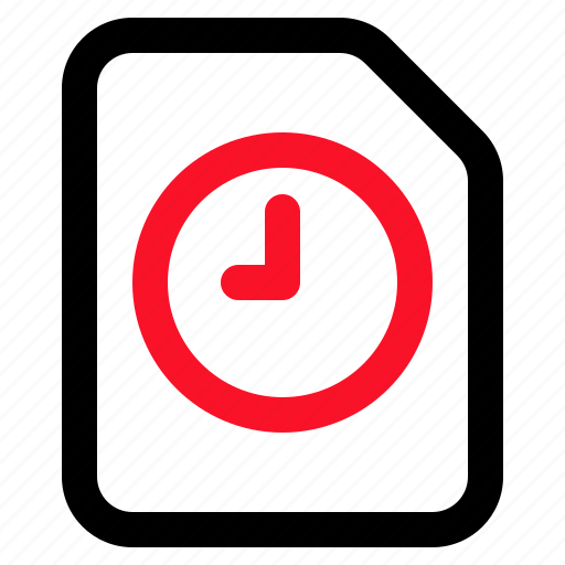 File, clock, pending, reminder, document, 1 icon - Download on Iconfinder