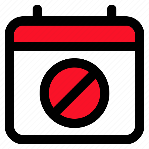Calendar, stop, avoid, no, stopping, sign icon - Download on Iconfinder