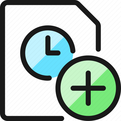 Time, clock, file, add icon - Download on Iconfinder