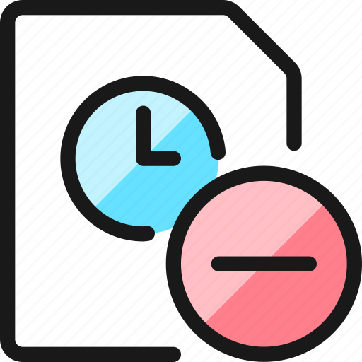 Time, clock, file, subtract icon - Download on Iconfinder