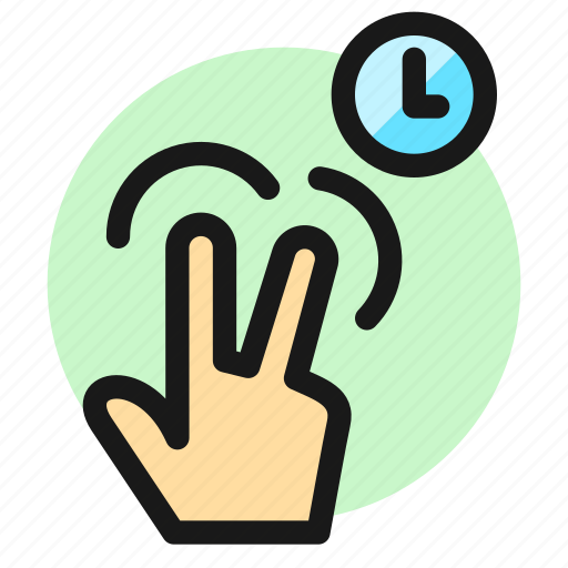 Gesture, two, finger, tap, clock icon - Download on Iconfinder