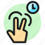 gesture, two, finger, tap, clock 
