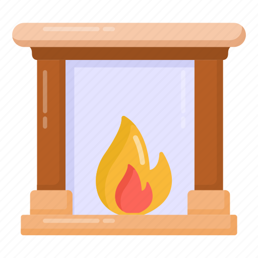 Fireplace, fire furnace, hearth, fireside, fire pit icon - Download on Iconfinder