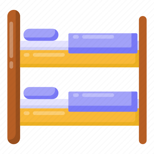 Double storey bed, bunk bed, deck bed, bed, bedroom icon - Download on Iconfinder