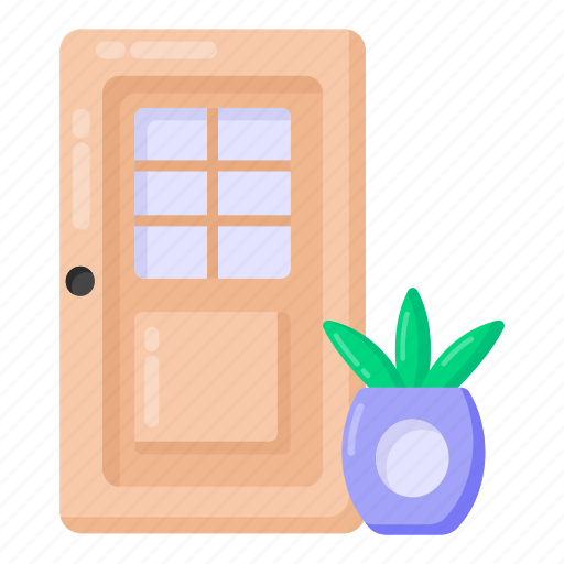 Entrance door, home door, hotel door, door, exit icon - Download on Iconfinder